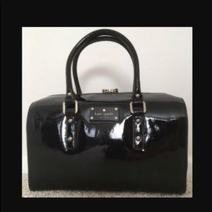 Kate Spade black patent leather hand bag